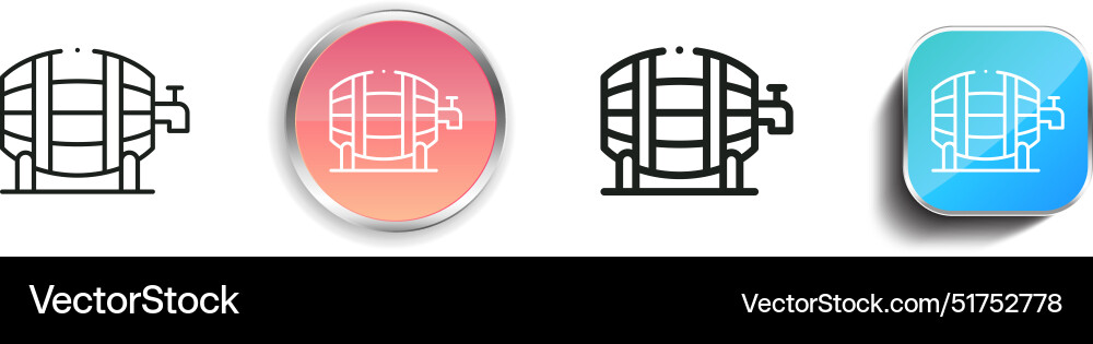 Barrel icon thin linear regular and button style Vector Image