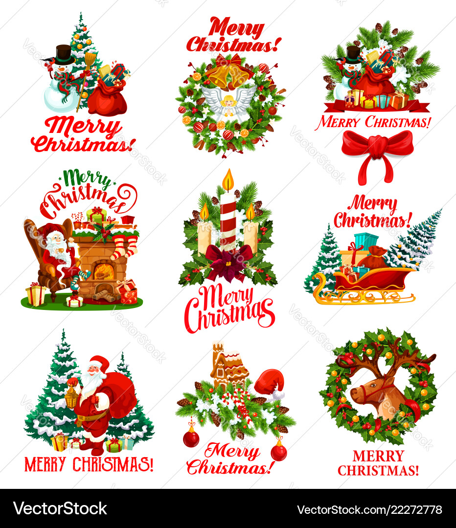 Christmas Holiday Icons vector image