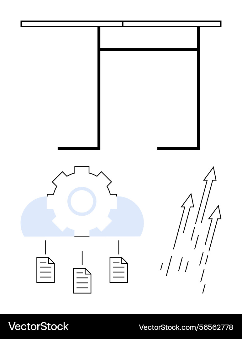 Cloud data processing with workflow automation Cloud data processing with workflow automation vector image