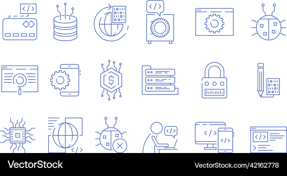 Coder Icons Programmierer Computer Software Expert Coder Icons Programmierer Computer Software Expert Vektorbild