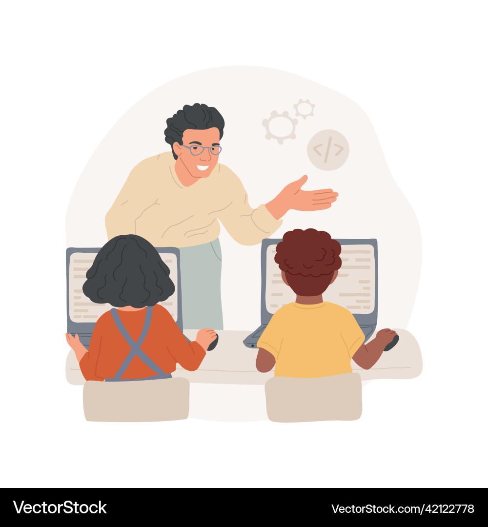 Coding class isolated cartoon Coding class isolated cartoon vector image