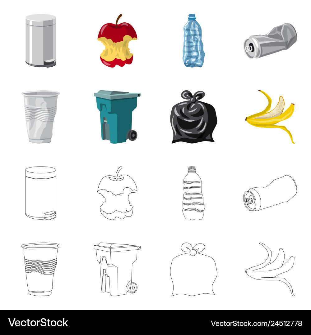 Design of dump and sort icon collection Vector Image