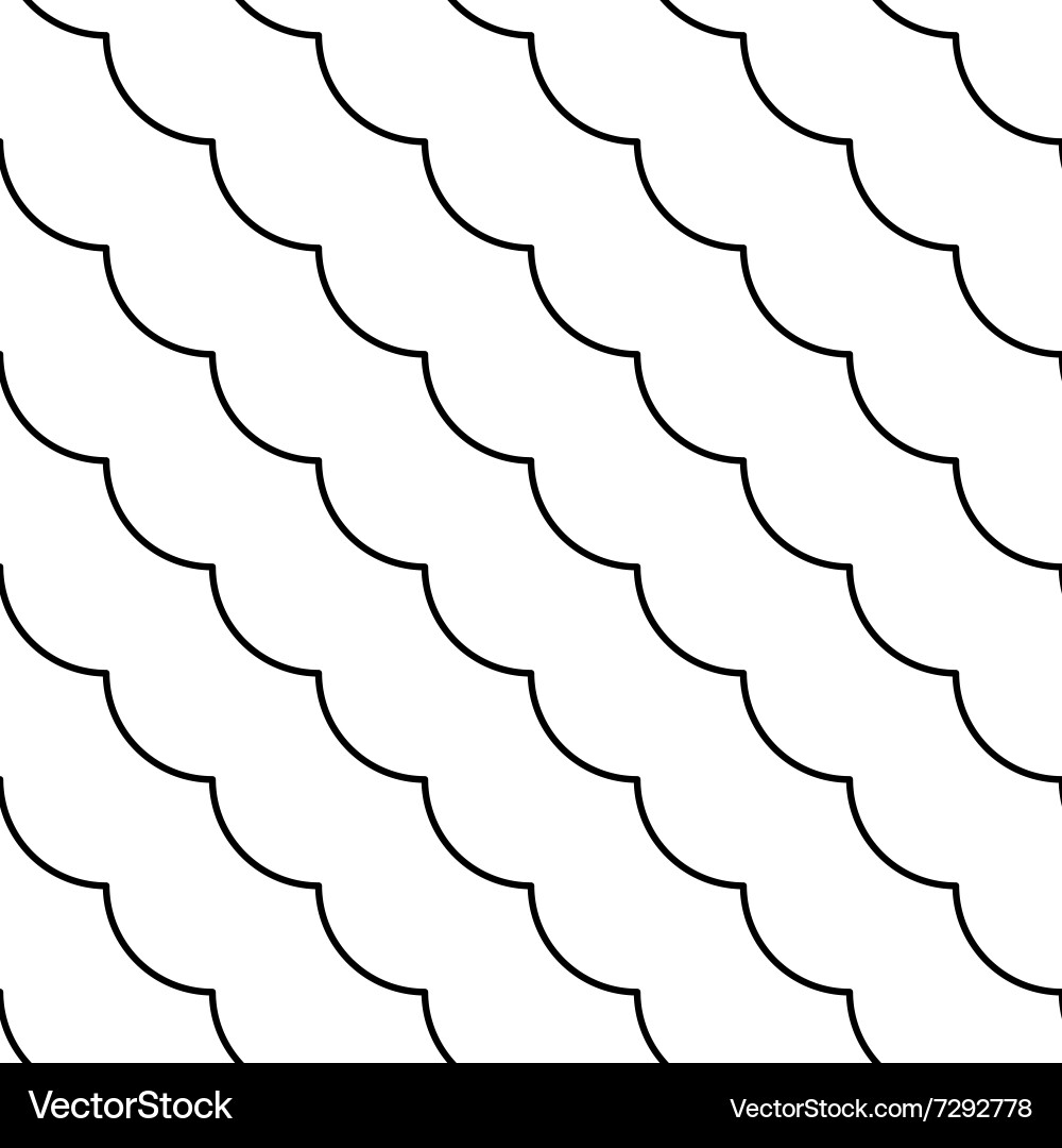 Diagonal Fish Scale Pattern - Monochrome vector image