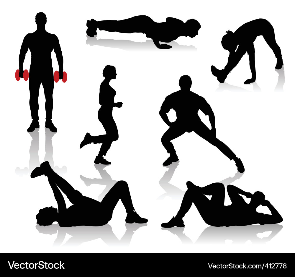 Fitness Silhouettes vector image