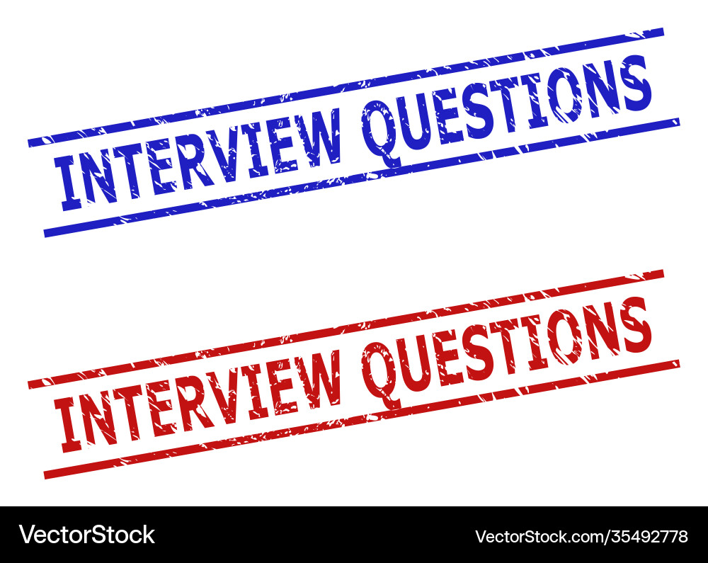 Interview questions watermarks with rubber surface vector image