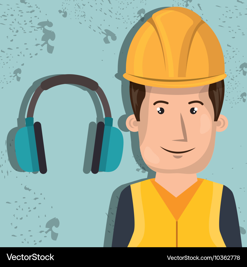 Man worker protection tools icon Vector Image