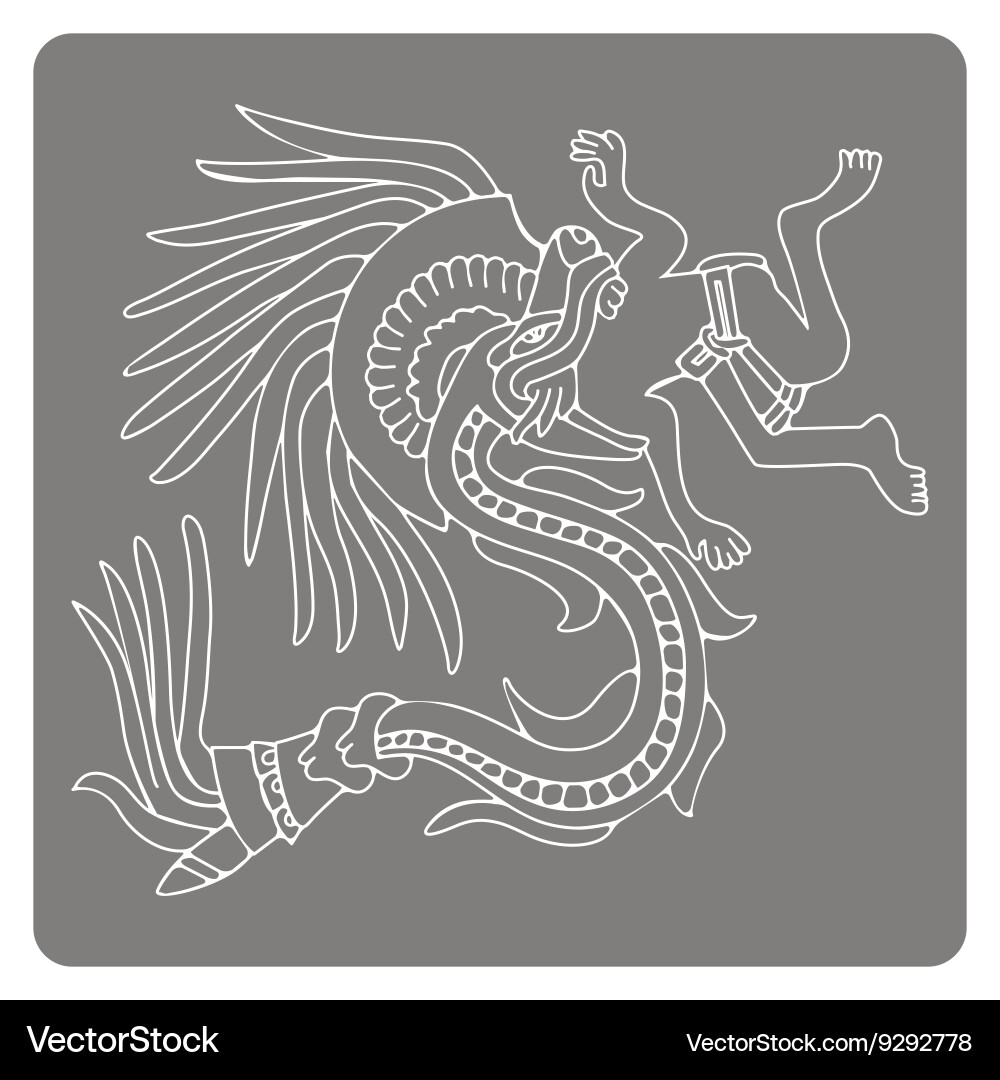 Monochrome icon with symbols from aztec codices Vector Image