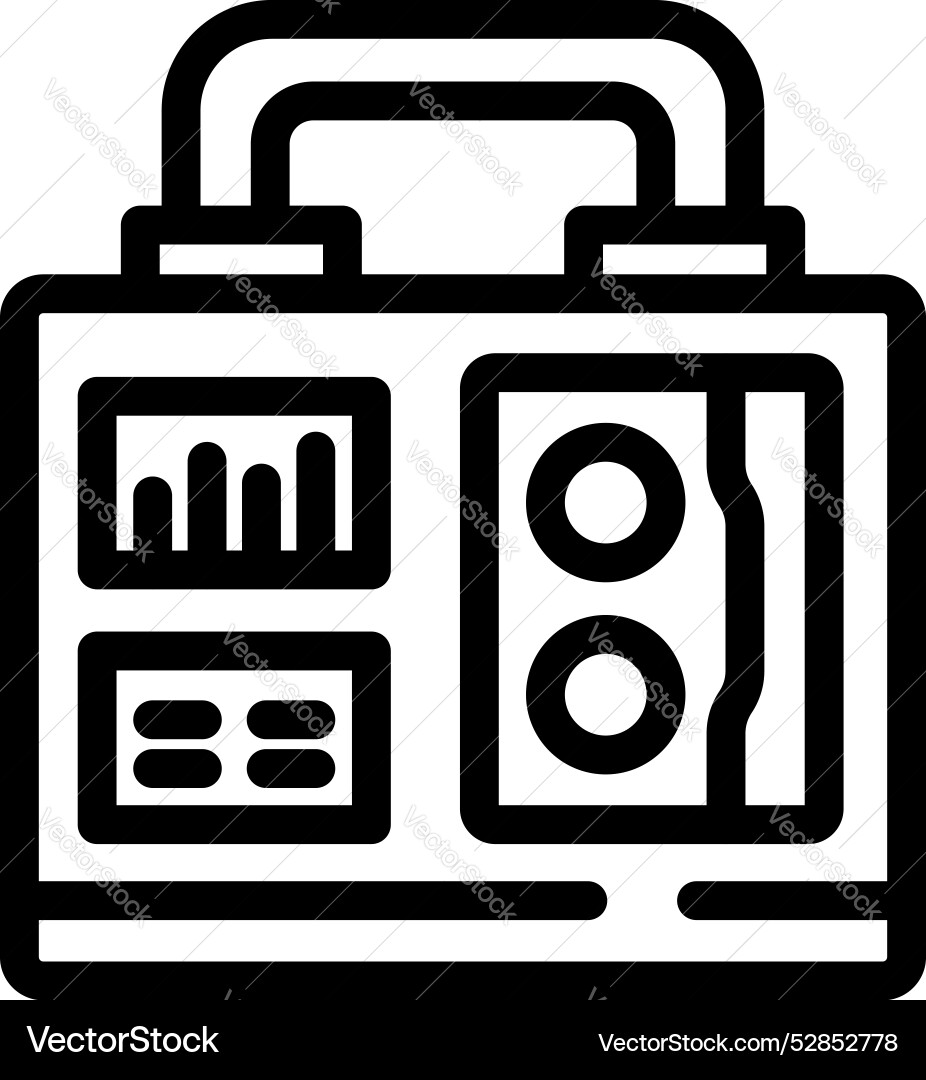 Old audio cassette player showing sound level Old audio cassette player showing sound level vector image