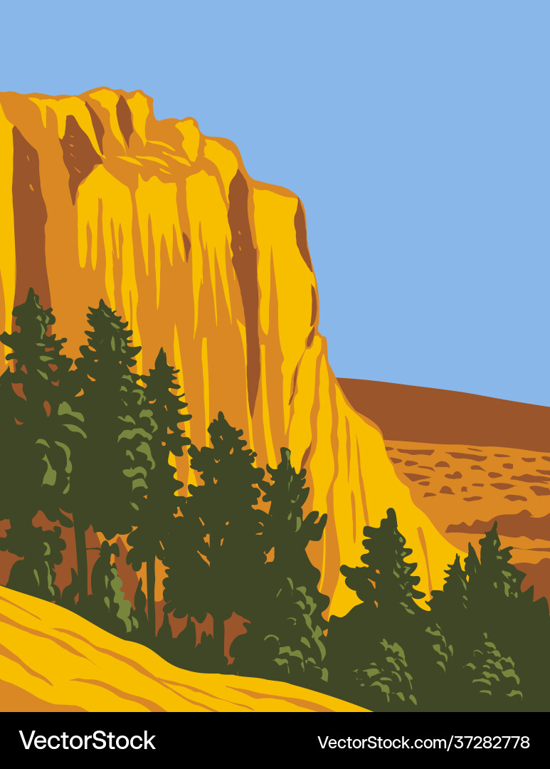 Sandstone bluff el morro national monument Sandstone bluff el morro national monument vector image