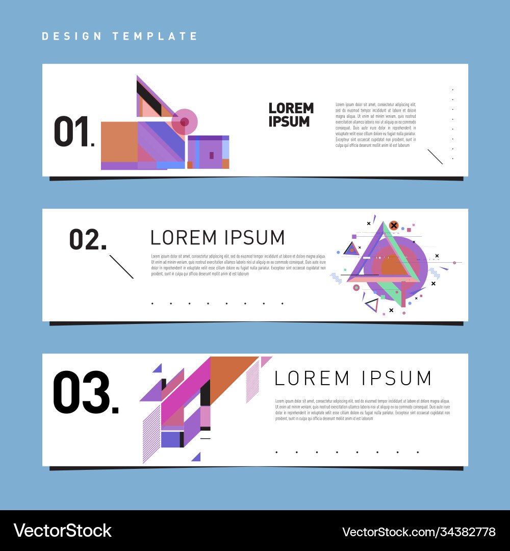 Set abstract banner web design template retro Set abstract banner web design template retro Vector Image