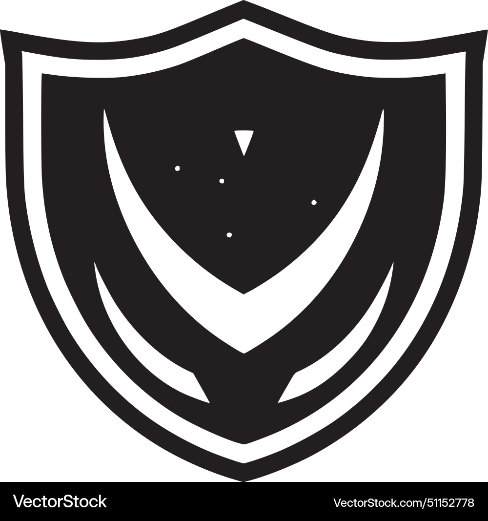 Shield - black and white Royalty Free Vector Image