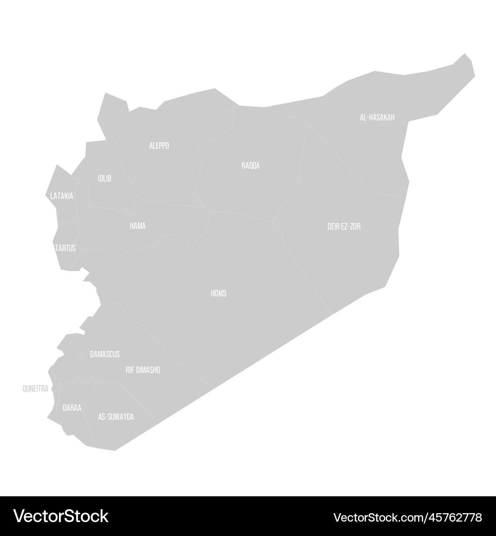 Syrien politische Karte der Verwaltungsabteilungen Syrien politische Karte der Verwaltungsabteilungen Vektorbild
