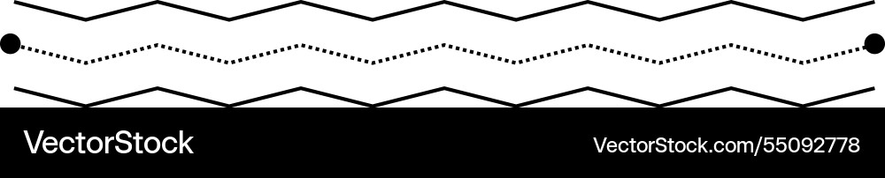 Tracing line dotted horizontal zig zag wavy Tracing line dotted horizontal zig zag wavy vector image