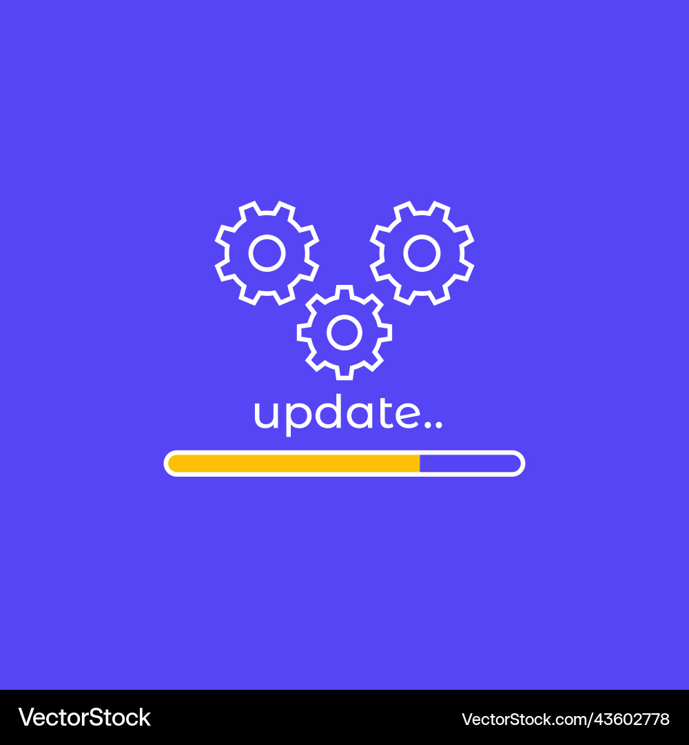 Update system upgrade design with progress bar vector image