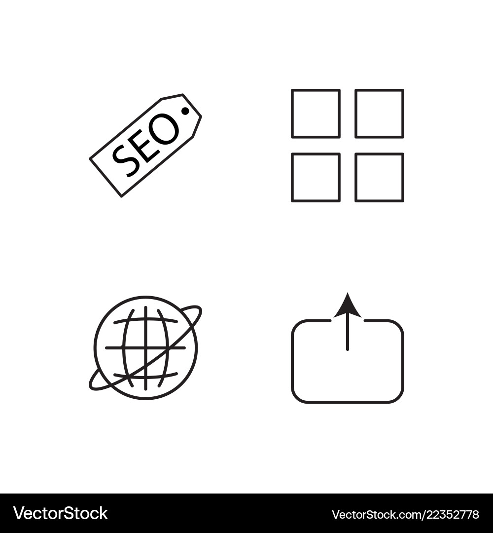 Web simple outlined icons set Web simple outlined icons set Vector Image