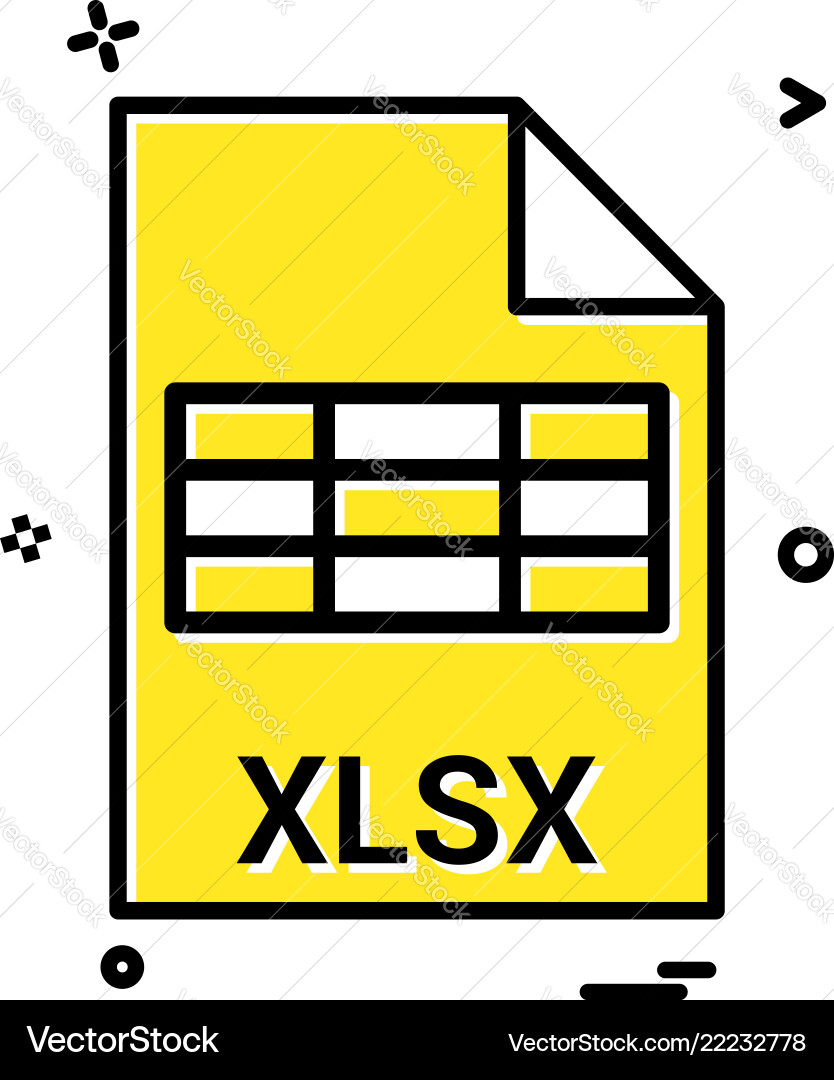 Xlsx file extension format icon design Xlsx file extension format icon design vector image