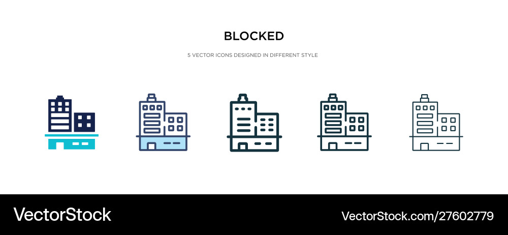 Blocked-Symbol in verschiedenen Stil zweifarbig Blocked-Symbol in verschiedenen Stil zweifarbig vektorbild