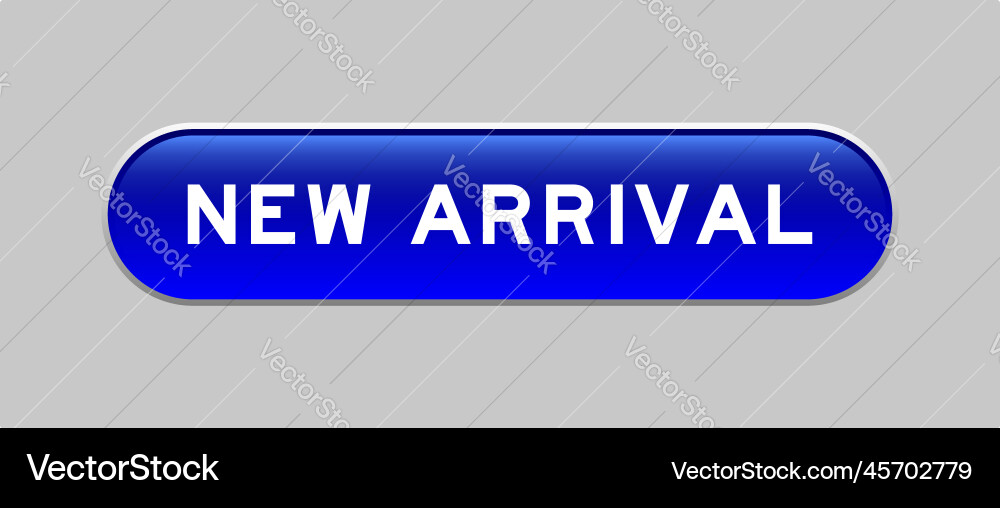 Blue color capsule shape button with word new Blue color capsule shape button with word new vector image
