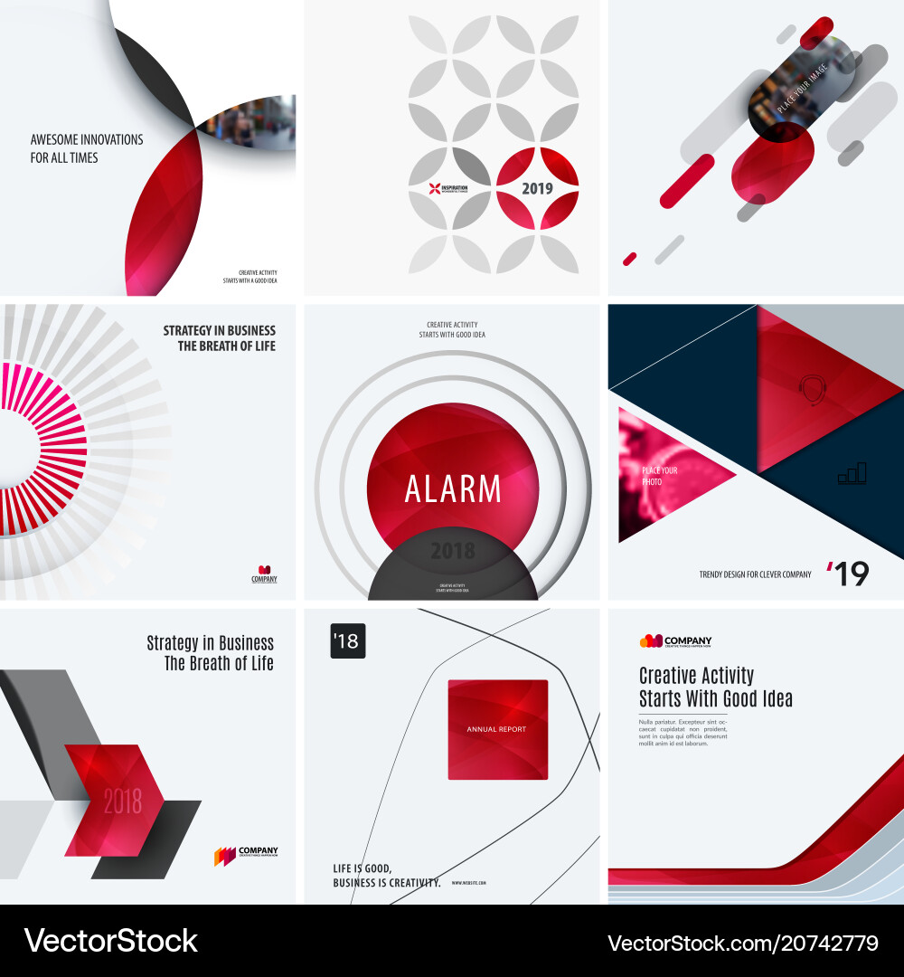 Design set of red colourful abstract Design set of red colourful abstract Vector Image