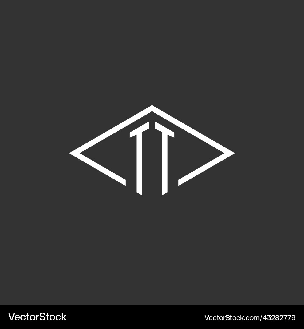 Initials tt logo monogram with simple diamond vector image