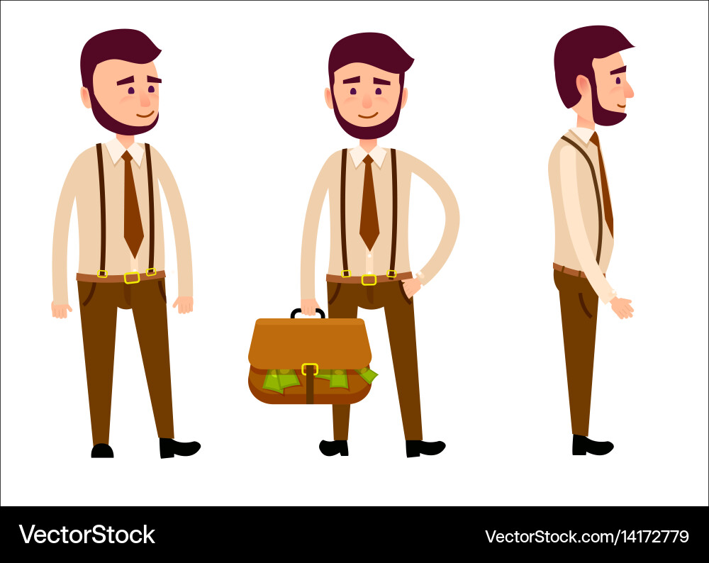 Man in full face from side view and hulf-turned Vector Image