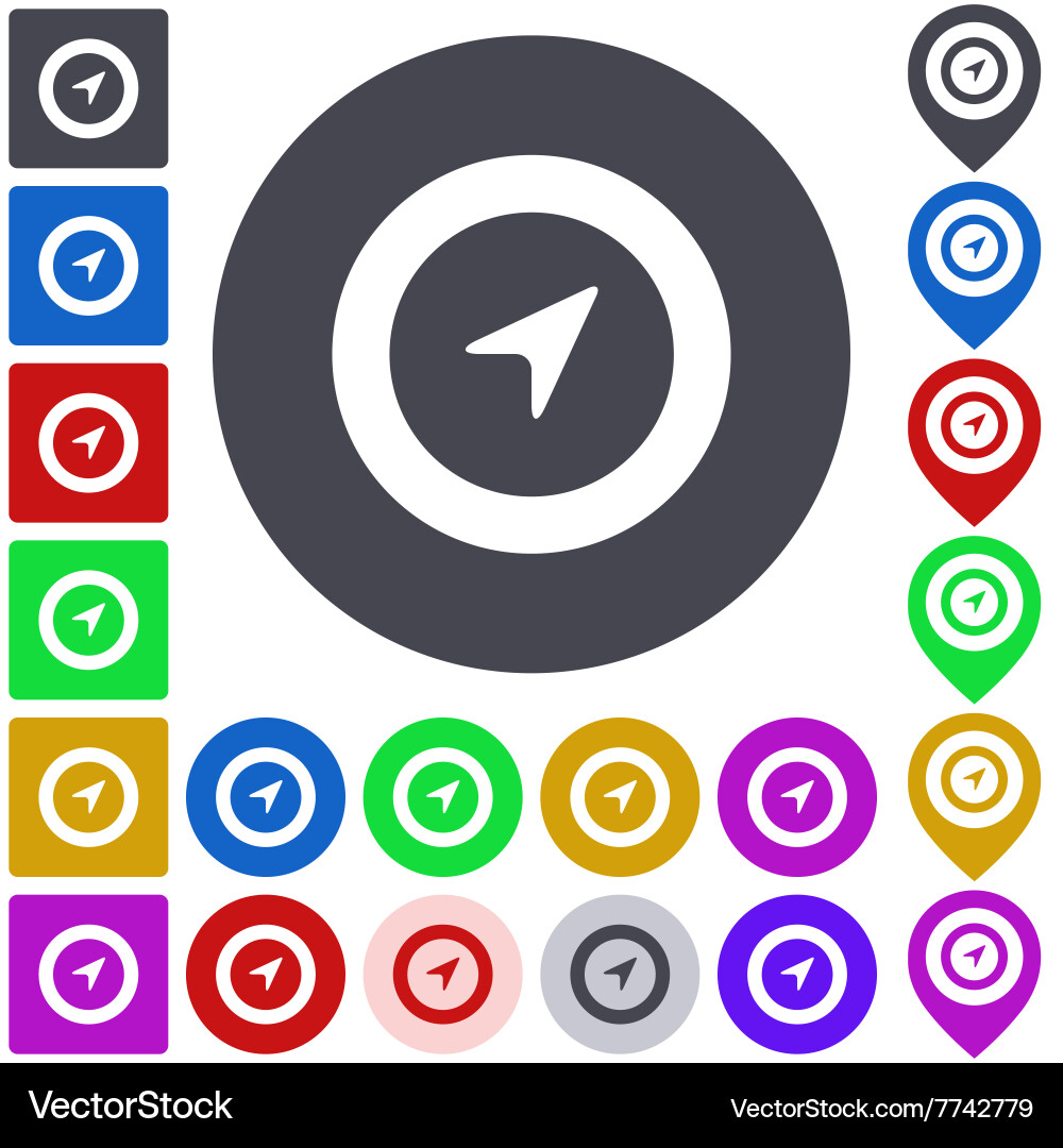 Navigation Icon Set - Map & Direction vector image