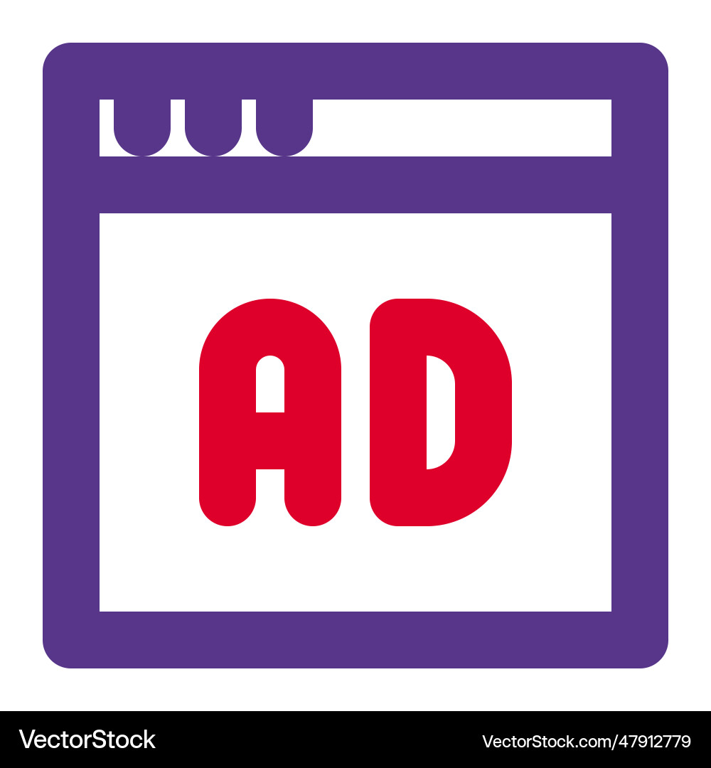 On website an advertisement appears as pop-up Vector Image