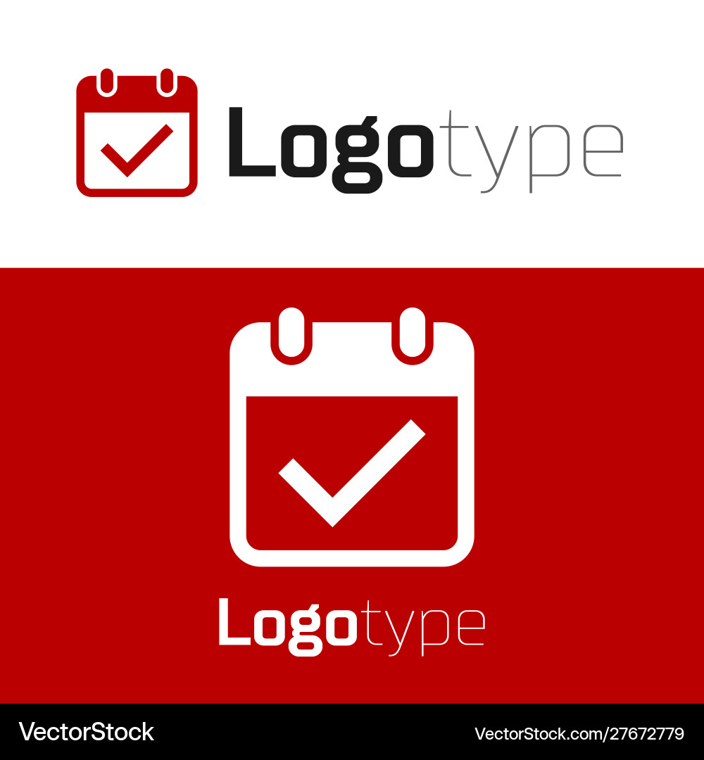 Red calendar with check mark icon isolated Vector Image