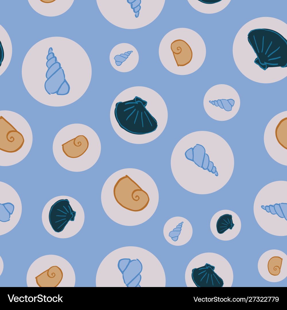 Sea shells seamless pattern design Sea shells seamless pattern design vector image
