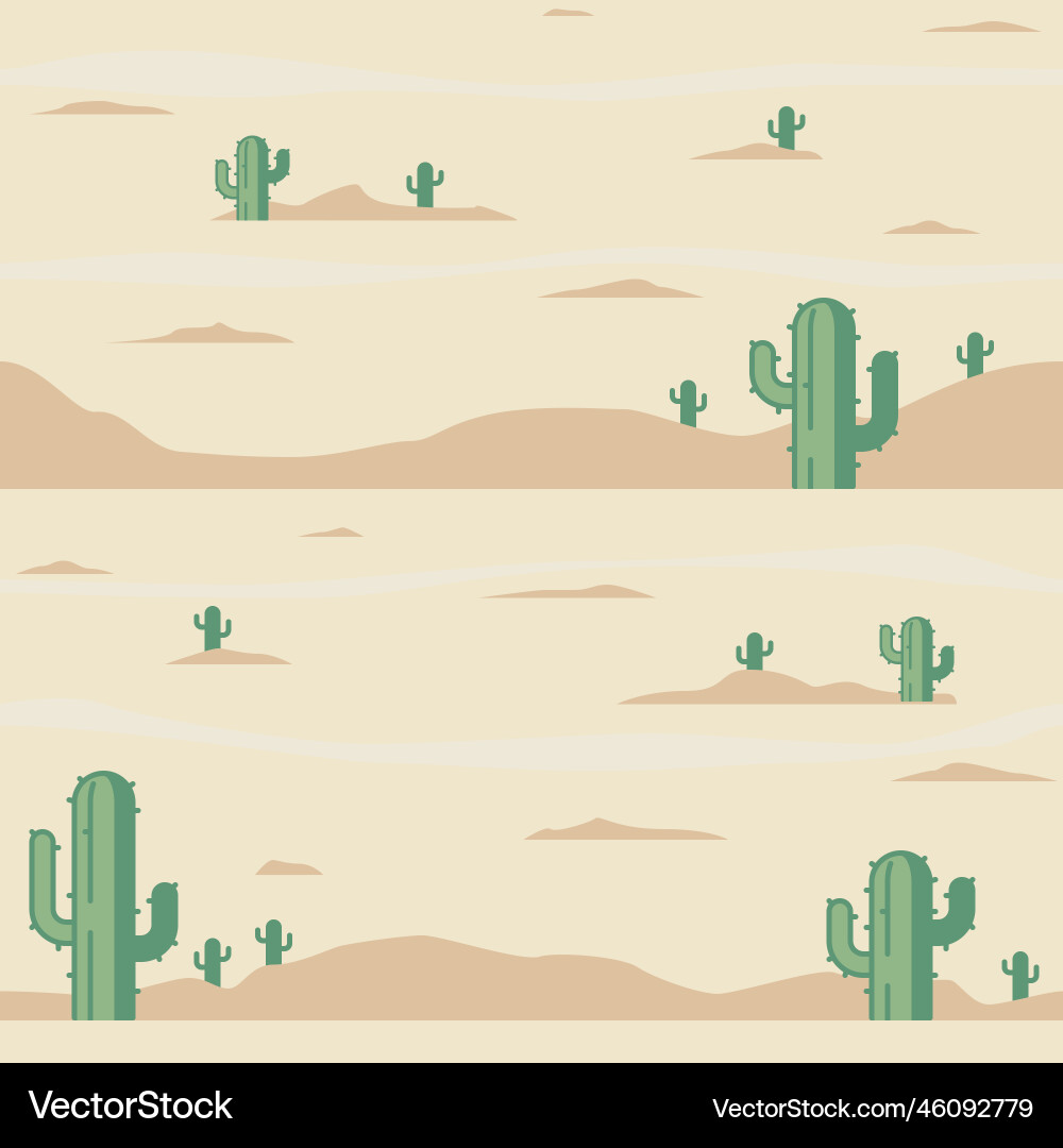 Seamless pattern of desert with cactus vector image
