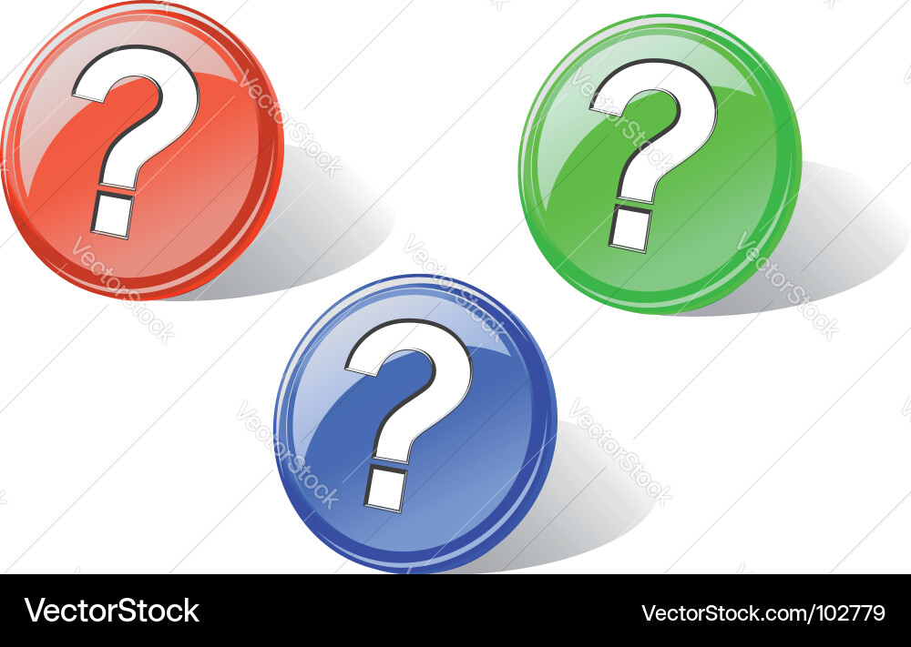 Set of glossy question buttons vector image