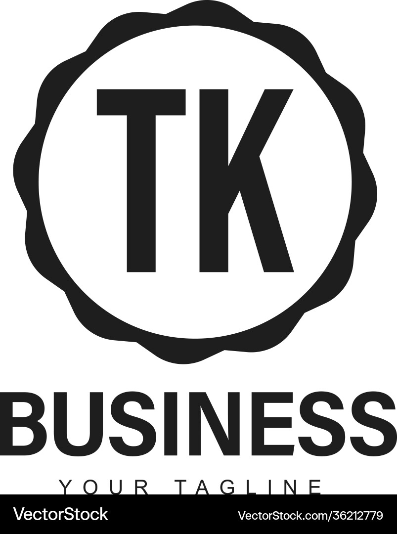 Tk initial a logo design with abstract style Tk initial a logo design with abstract style vector image