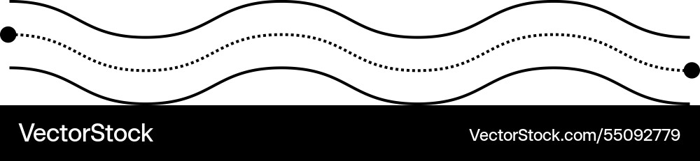 Tracing line dotted horizontal zig zag wavy Tracing line dotted horizontal zig zag wavy vector image
