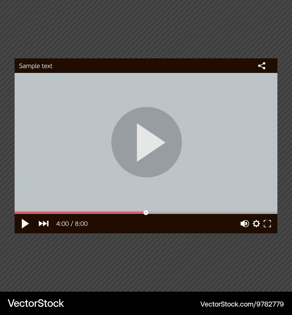 Video player interface vector image