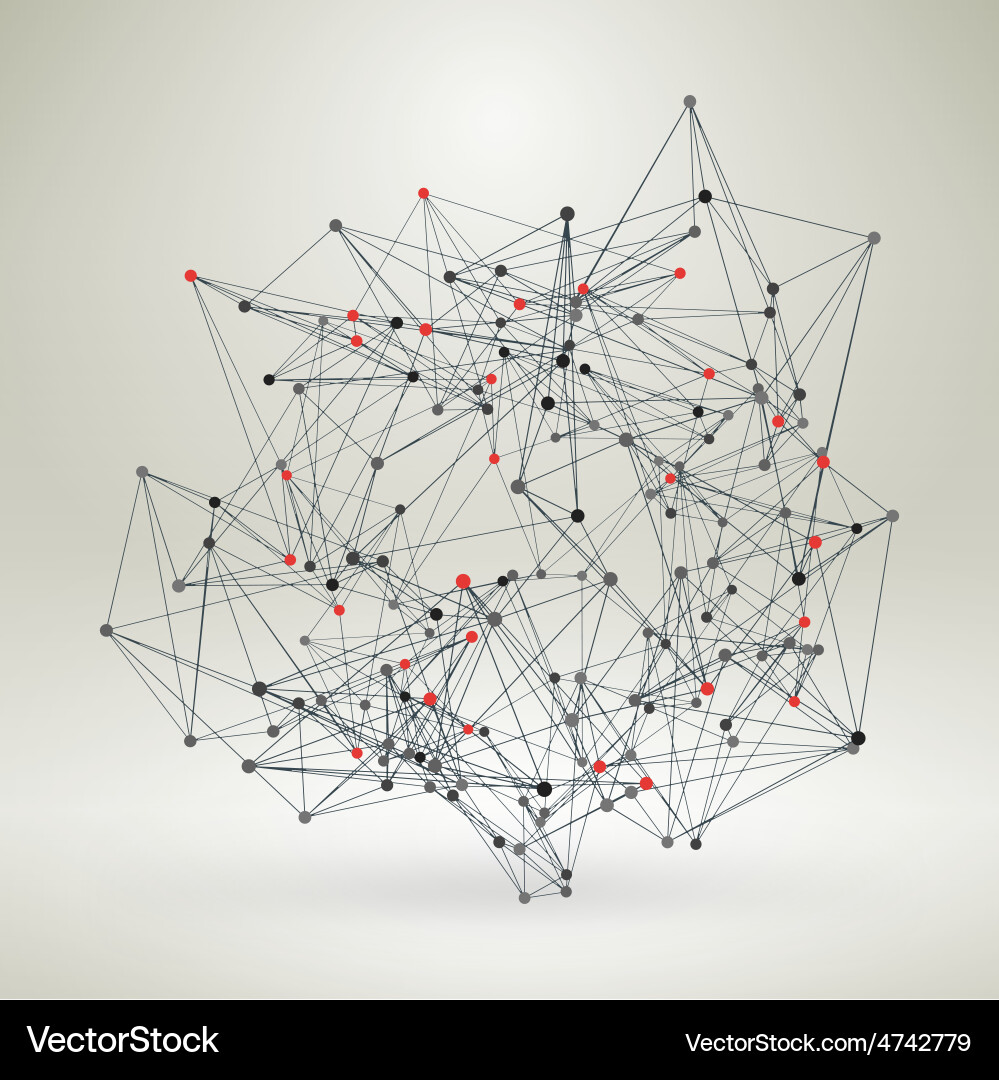 Wireframe polygonal element abstract 3d object vector image