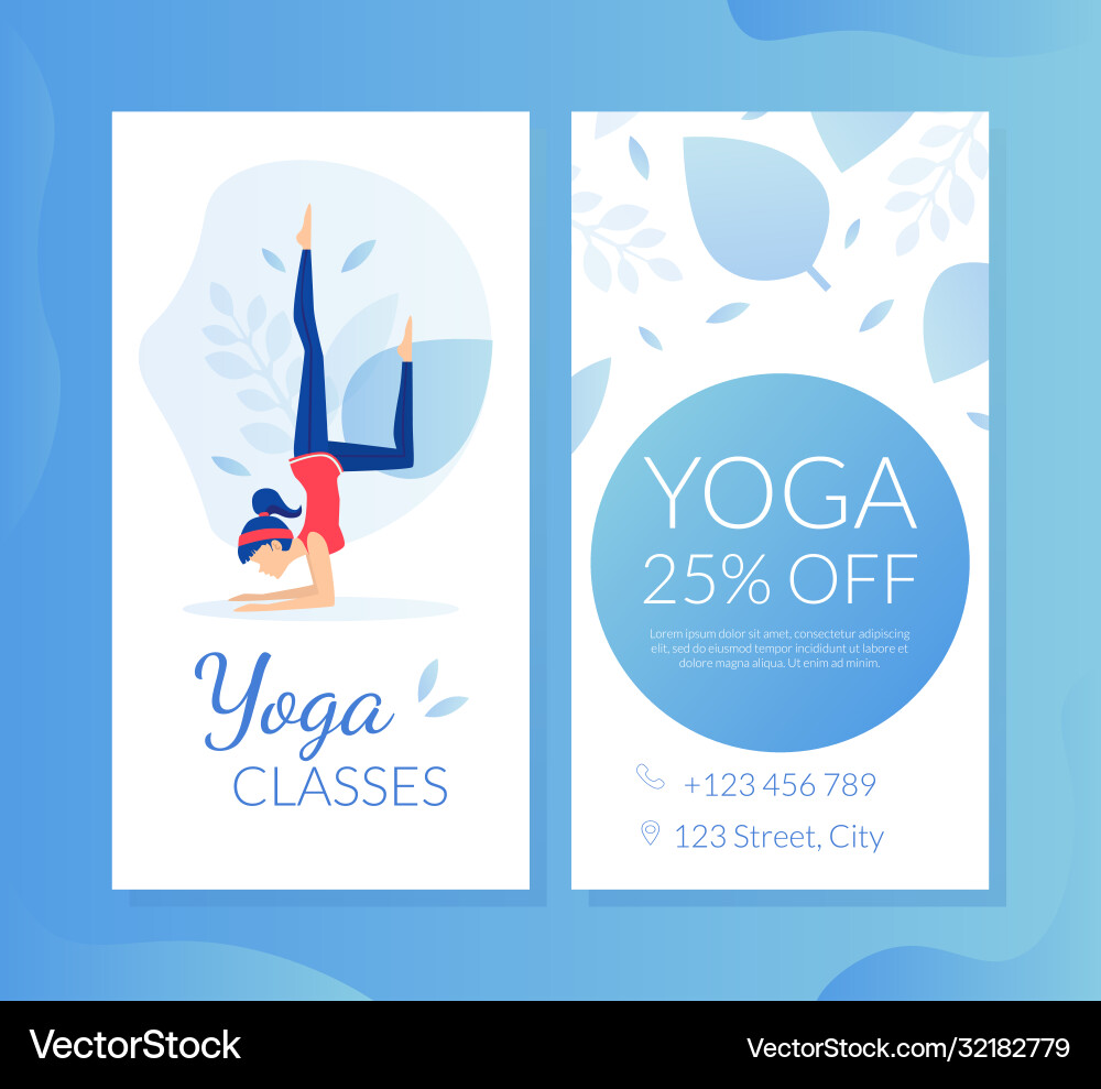 Yoga lesson business card gift voucher special Yoga lesson business card gift voucher special vector image