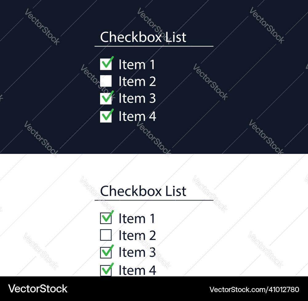 A checkbox form for the website user interface A checkbox form for the website user interface vector image