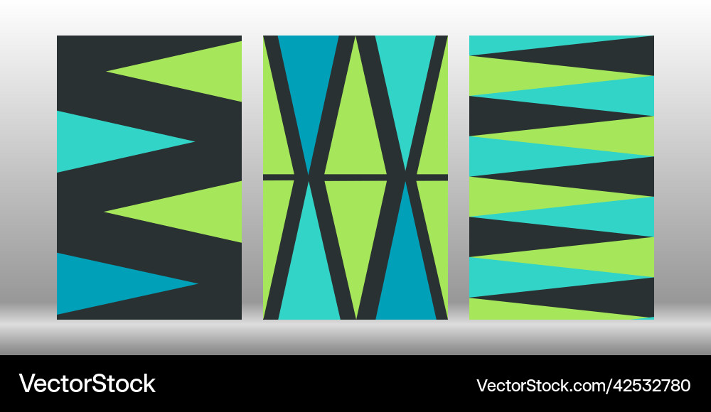 A set of backgrounds with triangles vector image