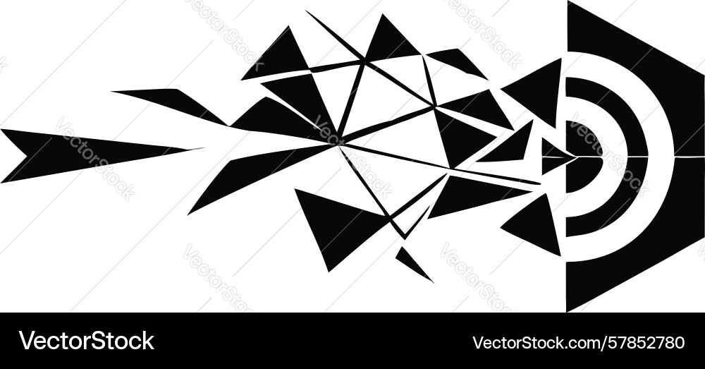 Abstract target explosion geometric shards Vector Image