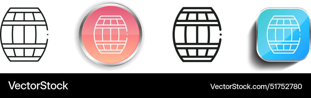Barrel icon thin linear regular and button style Vector Image