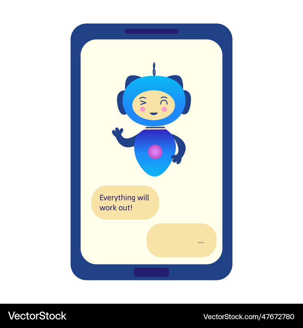 Chatbot on phone virtual assistant artificial Chatbot on phone virtual assistant artificial vector image