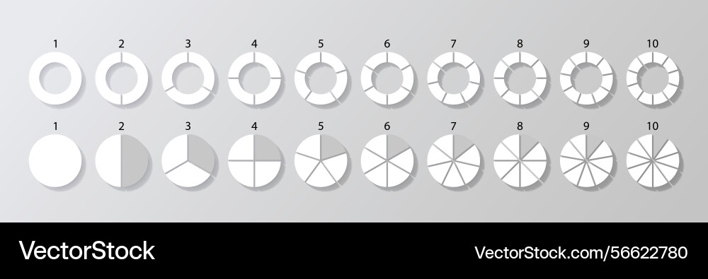 Circle section graph circular structure divided Circle section graph circular structure divided vector image