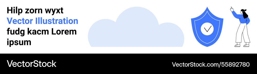 Cloud storage with security shield and user Vector Image
