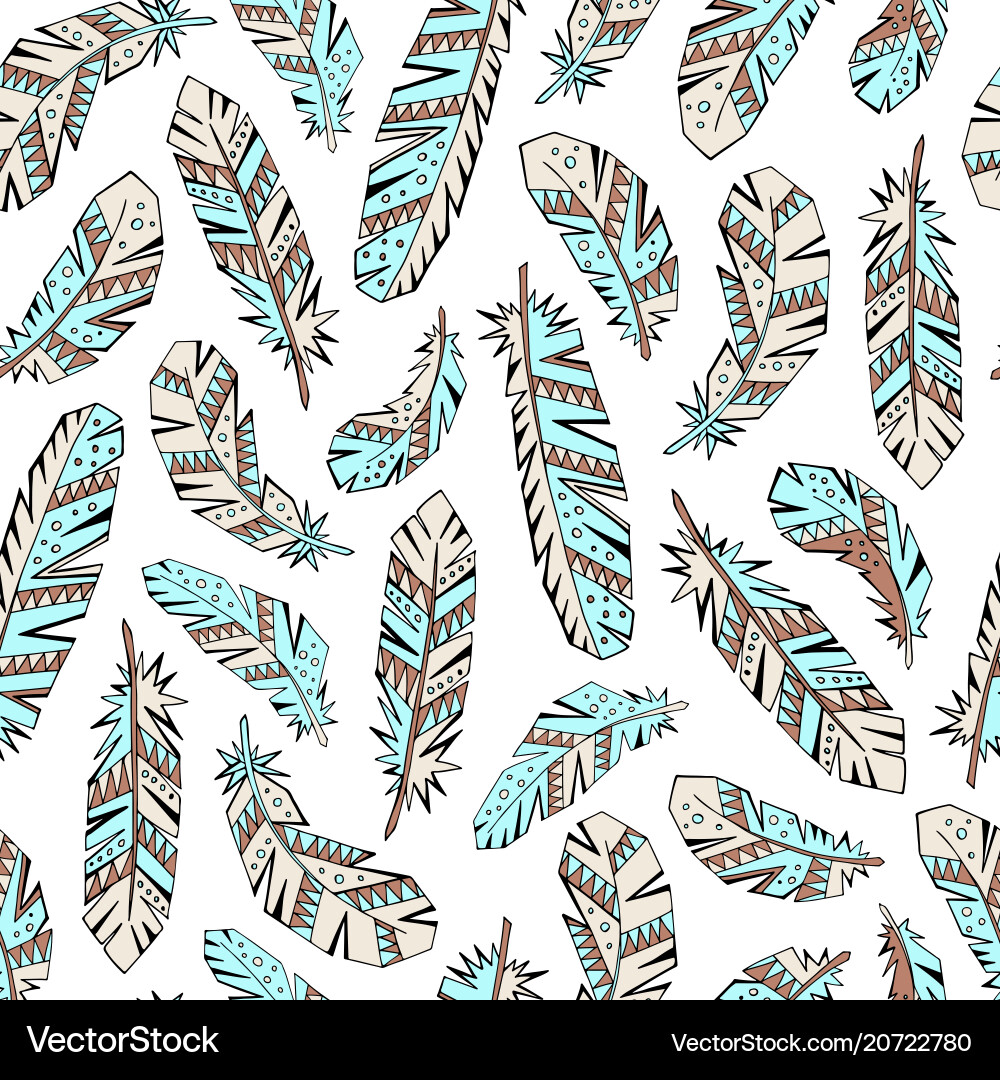 Feather Pattern - Tribal & Bohemian Vektorbild