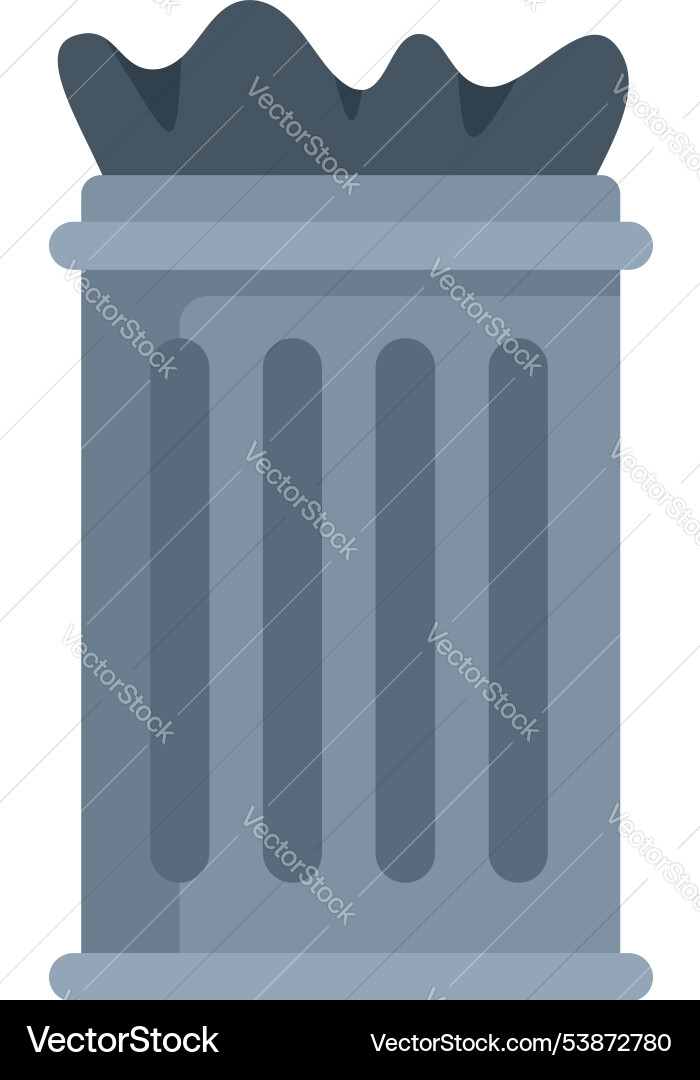 Garbage can overflowing with trash bag full Vector Image