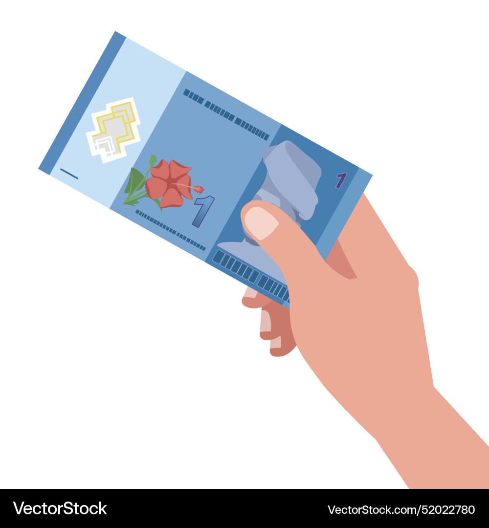 Hand halten eine Ringgit Malaysia Banknote Hand halten eine Ringgit Malaysia Banknote vektorbild