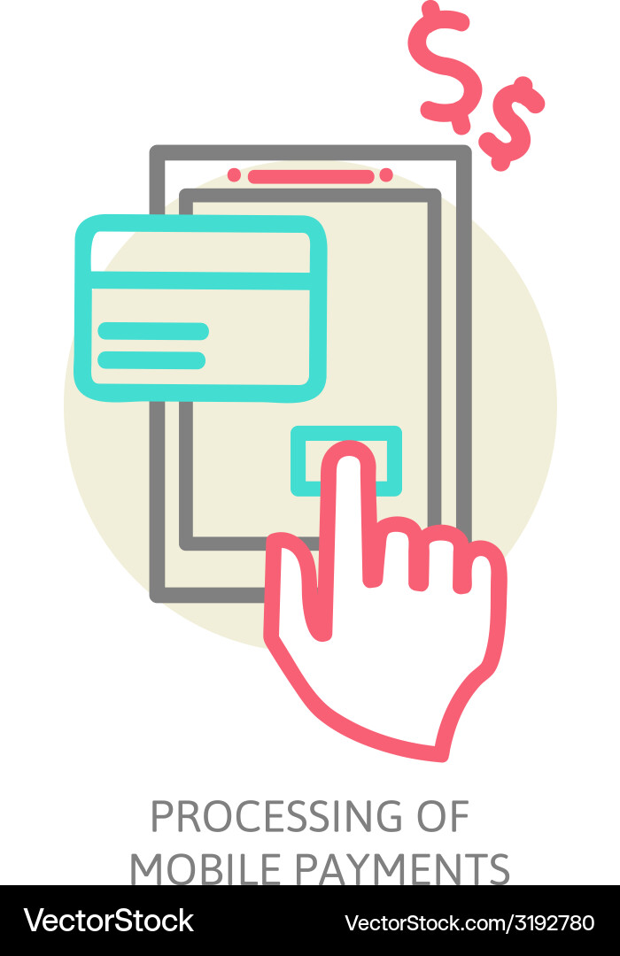 Line design in modern stylish processing of mobile vector image