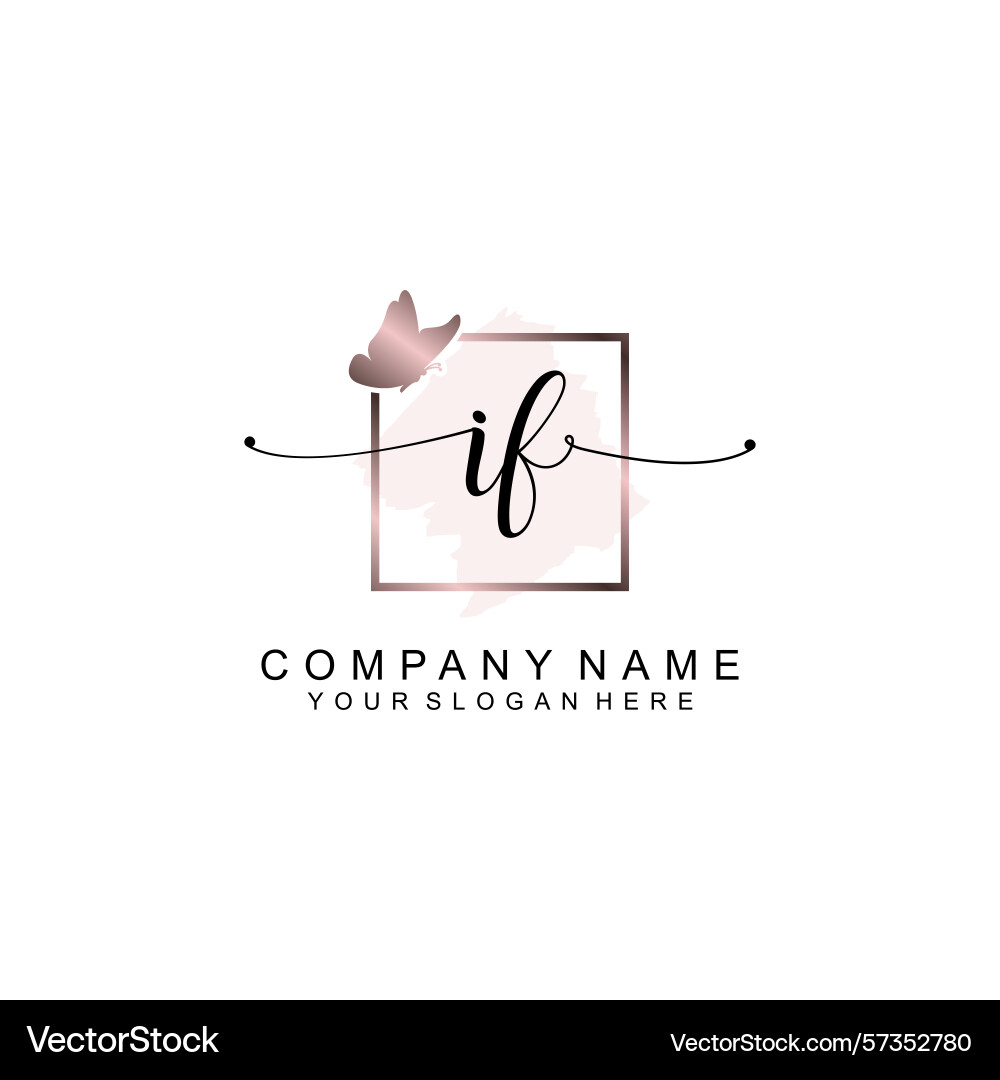 Minimalist handwritten if initial logos with soft Minimalist handwritten if initial logos with soft vector image