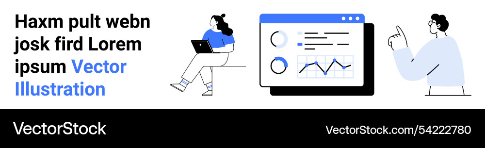 Modern working environment with data analysis Modern working environment with data analysis Vector Image