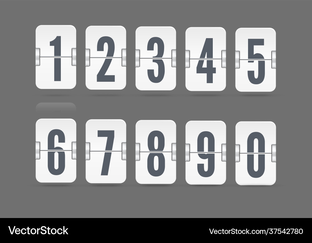 Numeric flip scoreboard with reflection Numeric flip scoreboard with reflection Vector Image